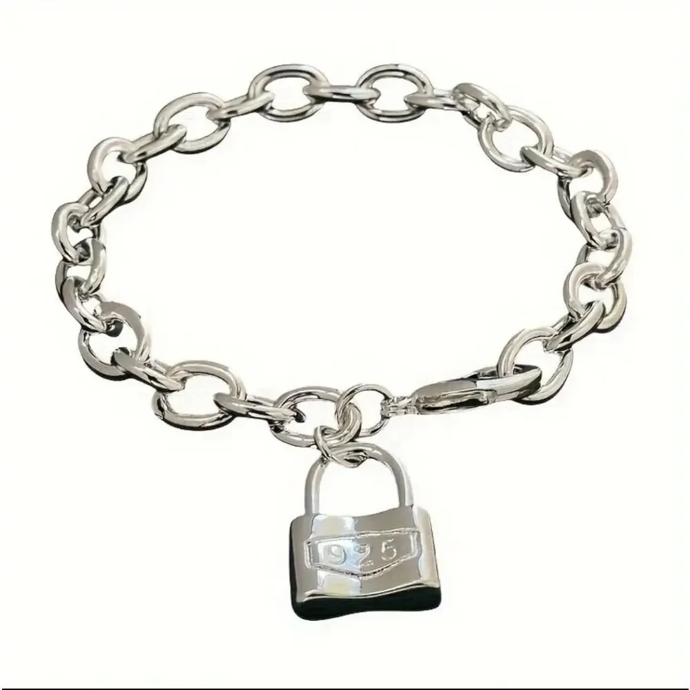 Sterling Silver Lock Bracelet